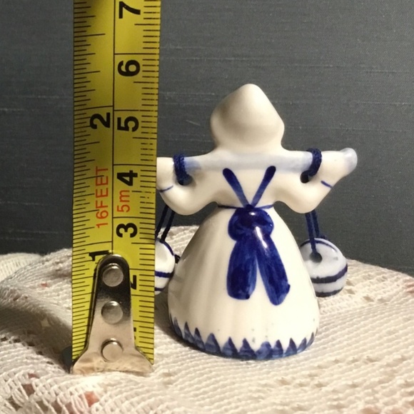 🇳🇱VINTAGE Hand-Painted CERAMIC POTTERY DUTCH WATER GIRL BLUE & WHITE - Picture 4 of 6
